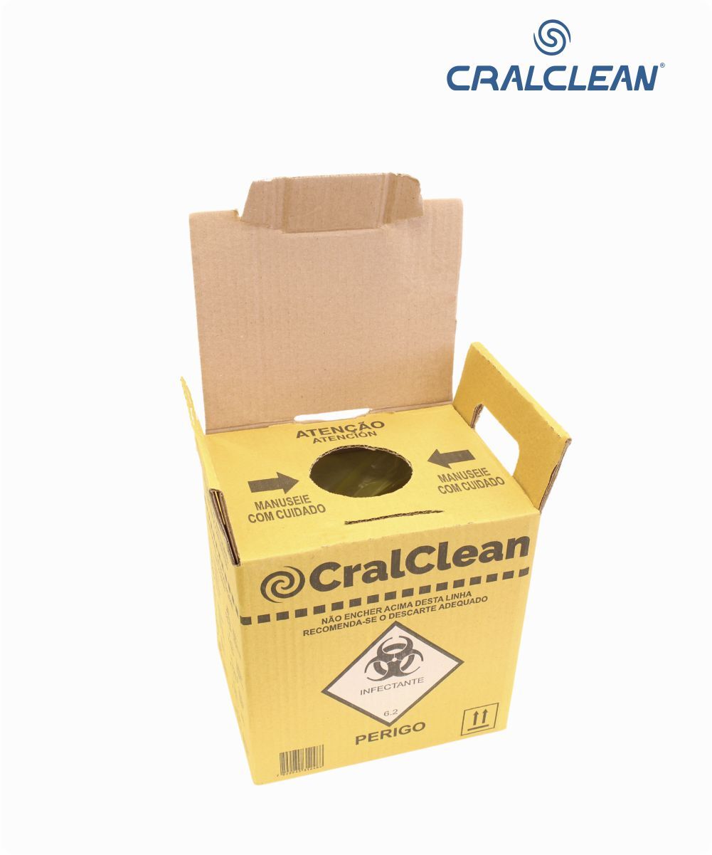 Coletor de papelão para perfurocortantes 7 litros